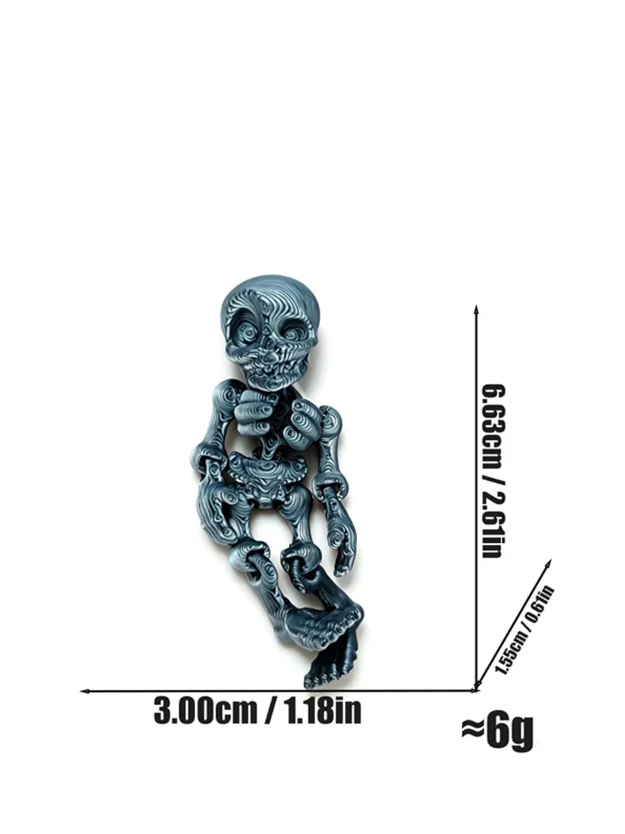Gradient Color 3D Printed Articulated Skeleton Action Figure Movable Articulated Skeleton Toy Halloween Decoration