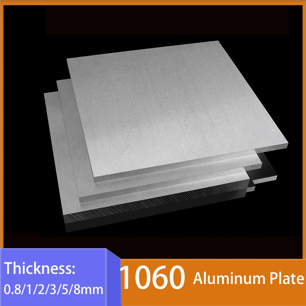 1-3Pc 1060 Aluminum Sheet Plate Thickness 0.8mm 1mm 2mm 3mm 5mm 8mm Pure Aluminium DIY Frame Metal Plate Width 100 150 200 300mm