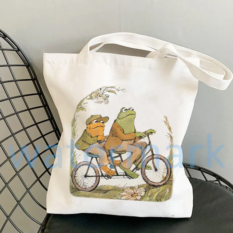 Anime Tote Bag Shopping Bags Side Bag for Ladies Gift Frog Canvas Tote Bag Toad Canvas Tote Bag  Froggy Gallore Canvas Tote Bag