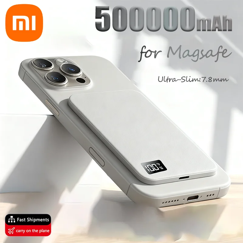 Xiaomi 50000mAh Power Bank For MagSafe Magnetic Wireless Fast Charging Thin Ultra Portable Battery Display 3C Certification