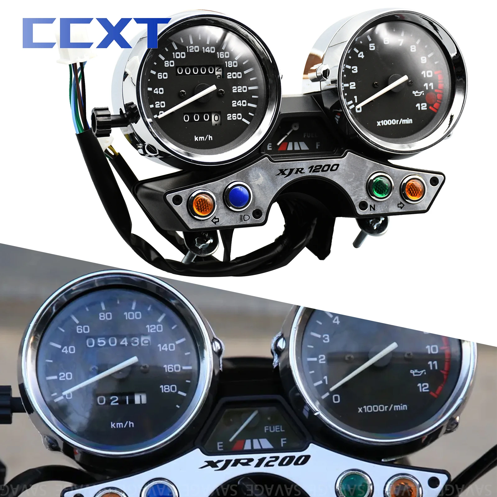 

Motorcycle 260 Speedometer Gauge Cluster Tachometer Odometer Instrument For Yamaha XJR1200 Meter XJR 1200 1994-1997 Motocross