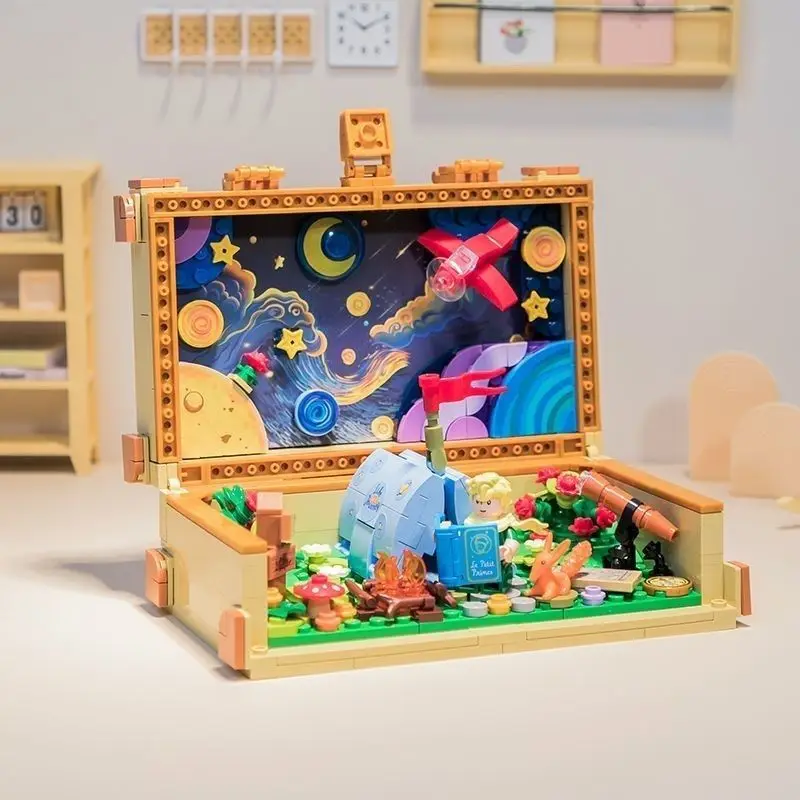 

The Little Prince 80th Anniversary Classic Suitcase Building Blocks Puzzle Assembly Toys Children's Anime Gift Building Blocks