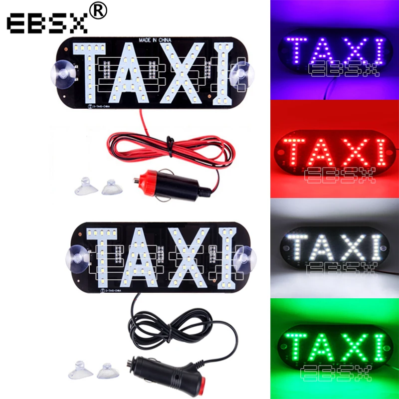 1pc/lot 12V Taxi Led Car Windscreen Cab indicator Lamp Sign Blue LED Windshield Taxi Light Lamp 4 Colors