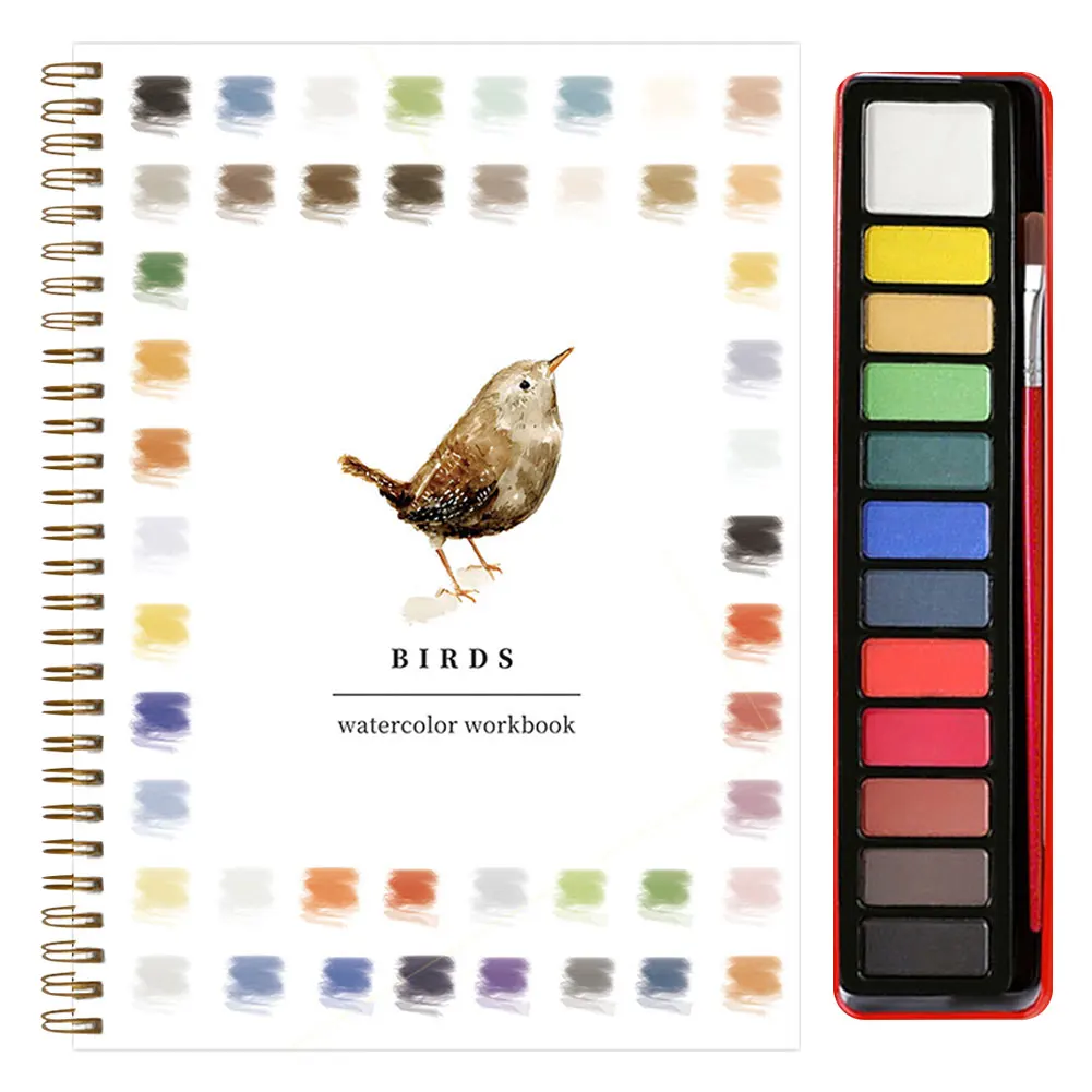 Zestaw do malowania akwarelą z pędzlem, książka do malowania akwarelą, zestaw do kolorowania akwarelą dla dzieci w wieku 3-5 4-8 lat, sztuka i rzemiosło