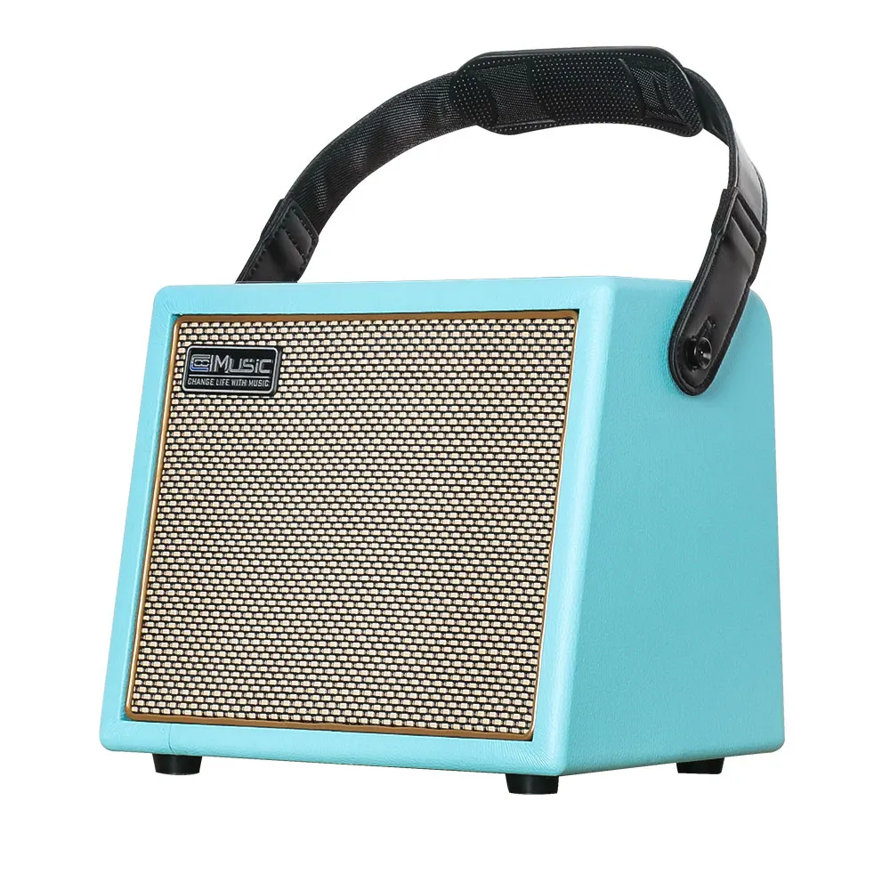 COOLMUSIC-Battery Powered Acoustic Guitar Amplifier, Rechargeable Reverb Chorus Effect, Bluetooth Music Play, BP-MINI