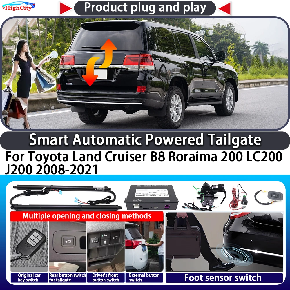 

For Toyota Land Cruiser B8 Roraima 200 LC200 J200 2008-2021 Smart Automatic Powered Tailgate Key Lift Close Kit Power Tailgate