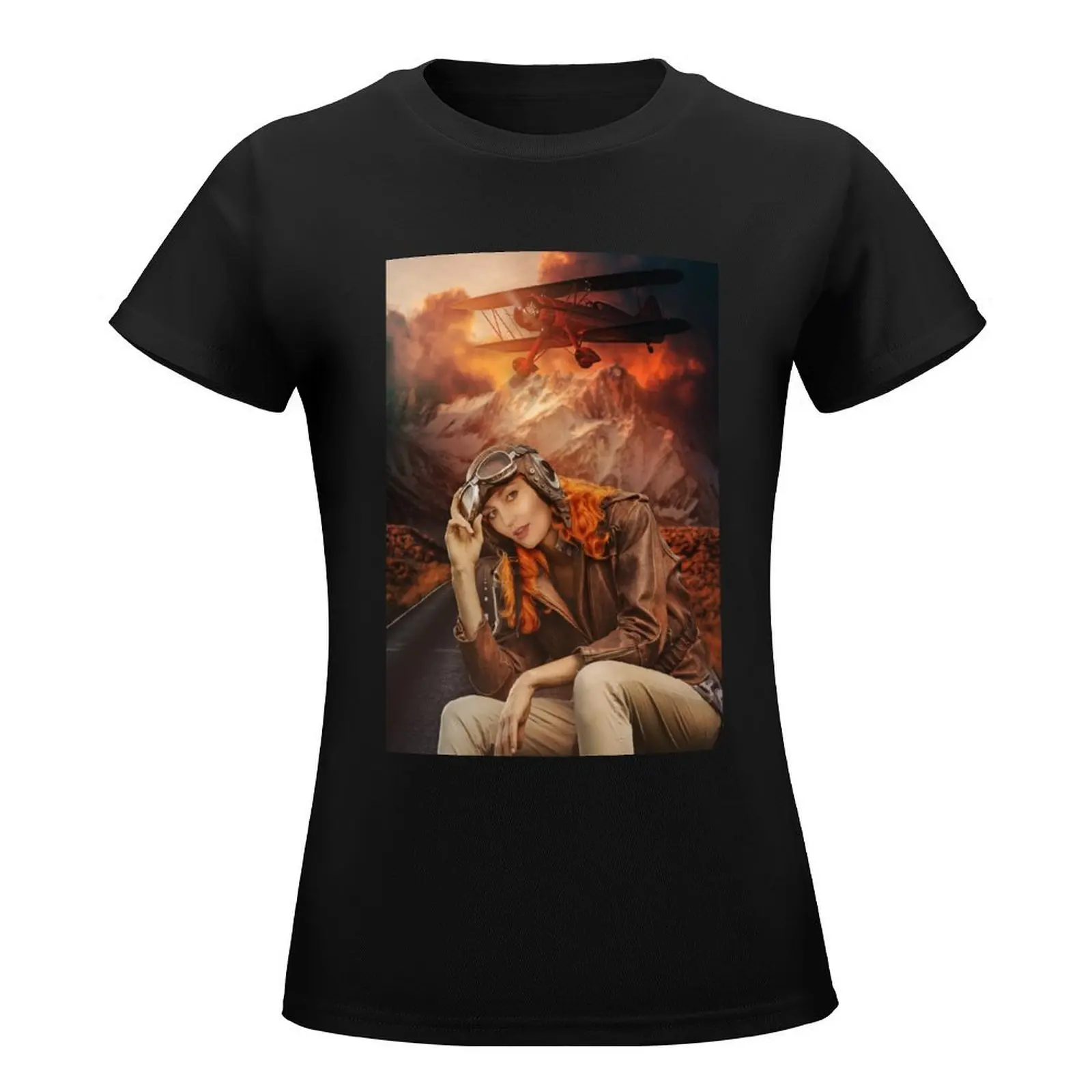 Amelia EarHaught - Wynonna Earp Nicole Haught Fan Art Aviator T-Shirt plus size tops tees designer clothes Women luxury