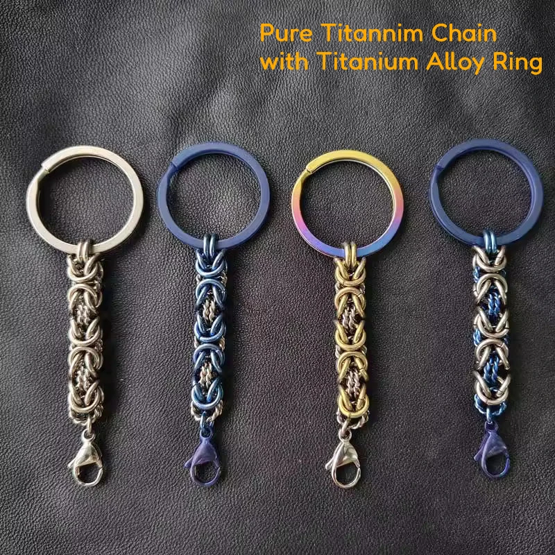 Handmade Pure Titanium DIY Pendant Handcrafted Coiled Dragon Chain Practical Creative NO Rust Decorative Pendant Kechain Chain