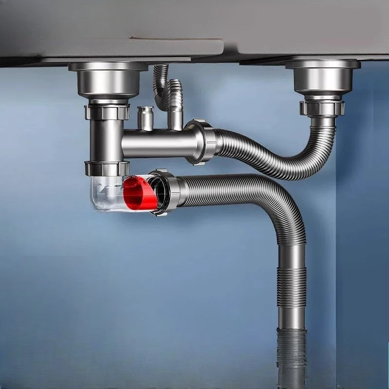 Single and double slots vegetable washing basin sewer pipe set sink