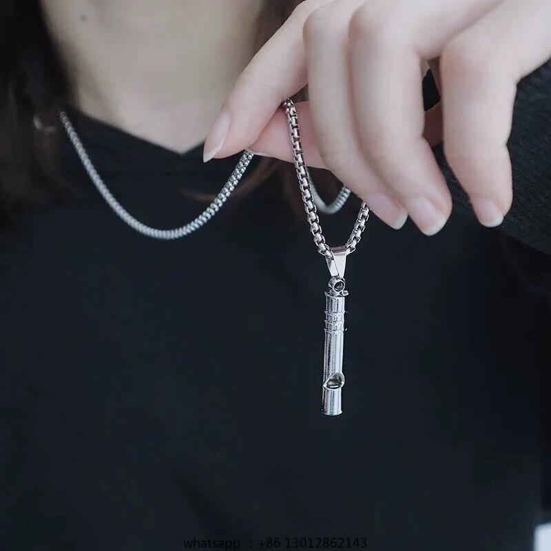 

Whistle Necklace Men's Versatile Hip Hop Premium Sense Simple Blowing Pendant