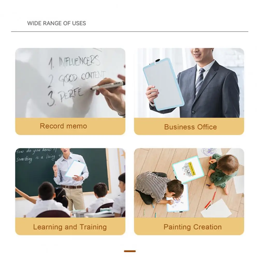 Portable Whiteboard Easy Clean Whiteboard Small Dry Erase Whiteboard 14 X 11 Double-sided Mini White Board with Marker for Home