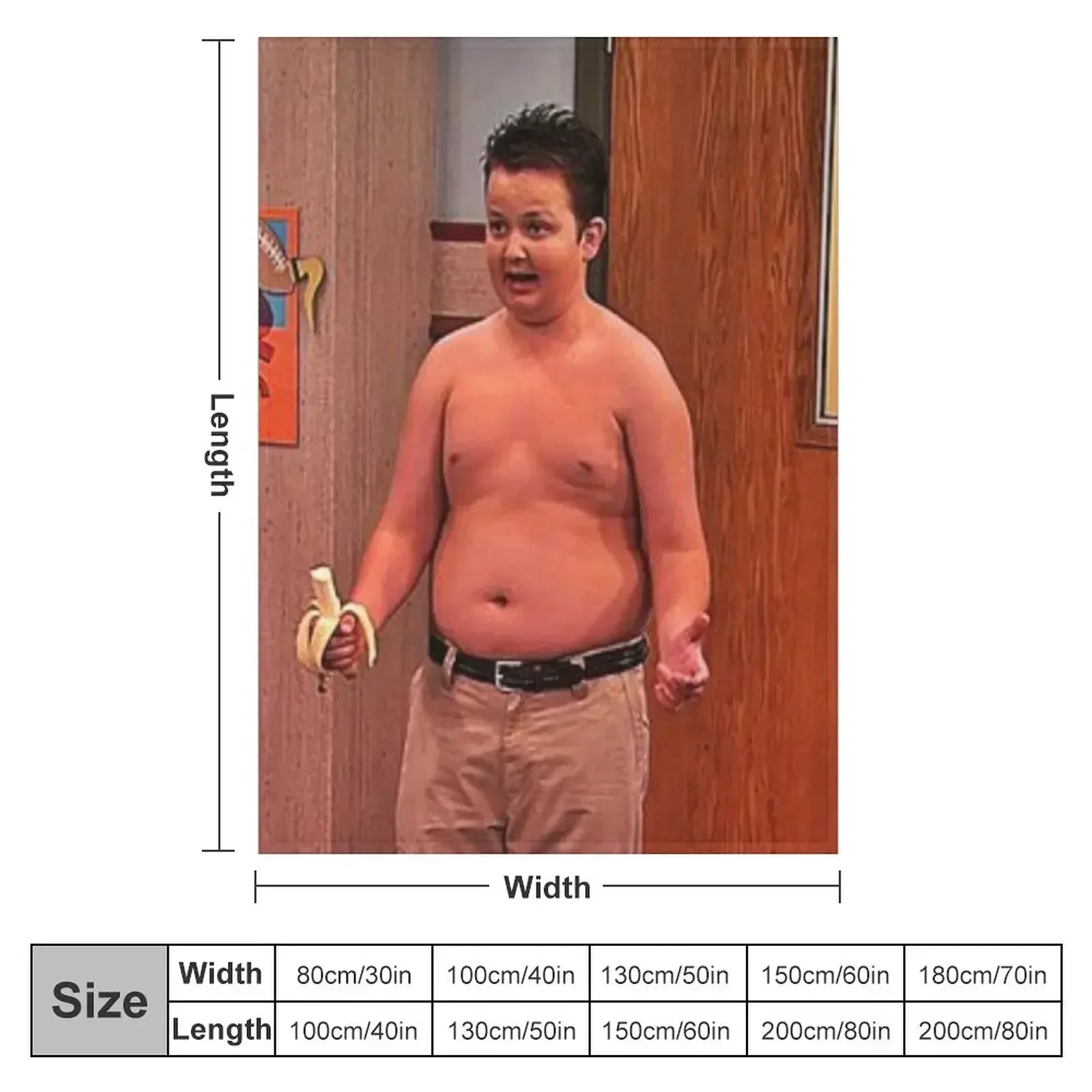 Gibby Banana Meme iCarly Throw Blanket Hair Travel bed plaid Blankets