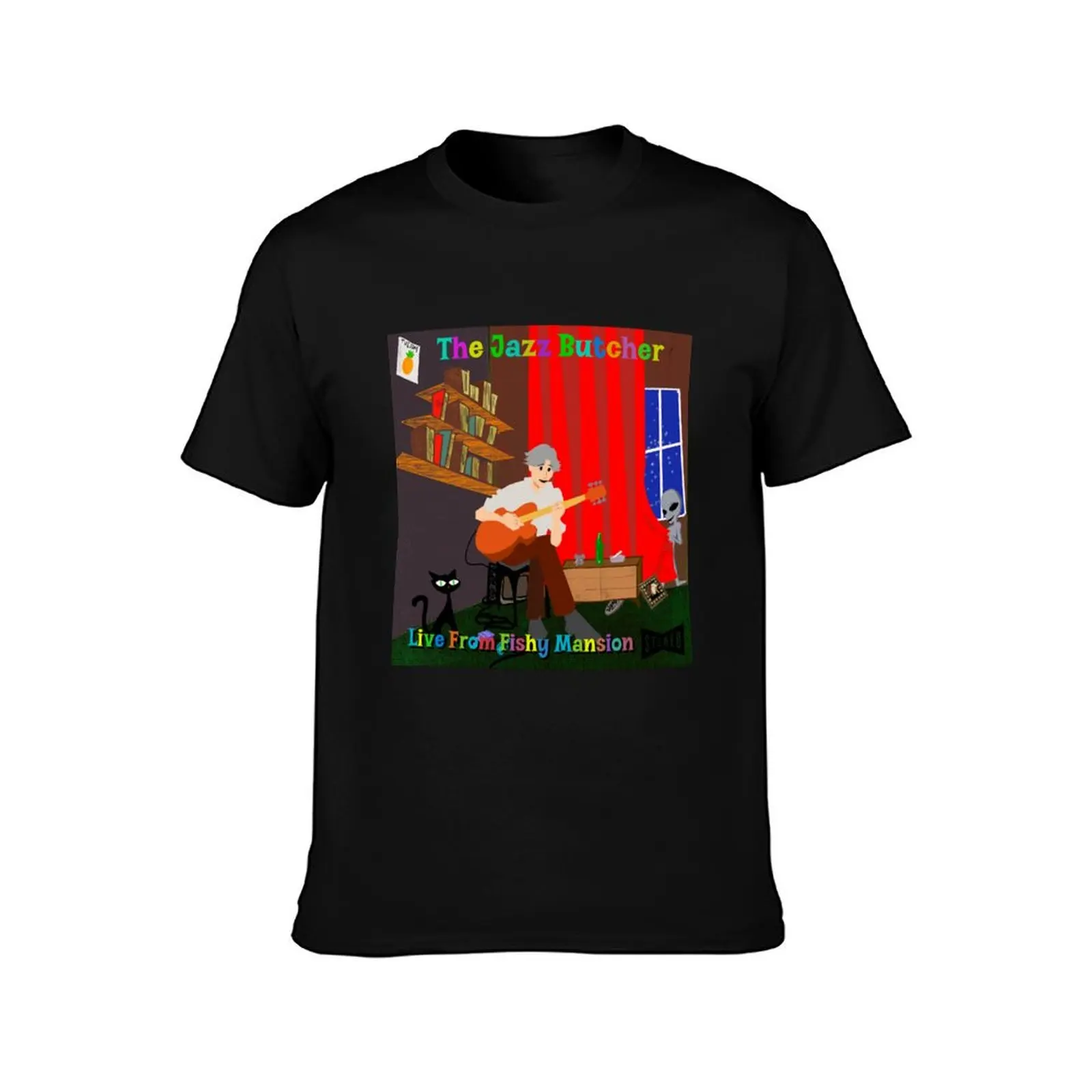 Jazz Butcher Live from Fishy Mansion T-Shirt Modern Print Casual T-Shirt