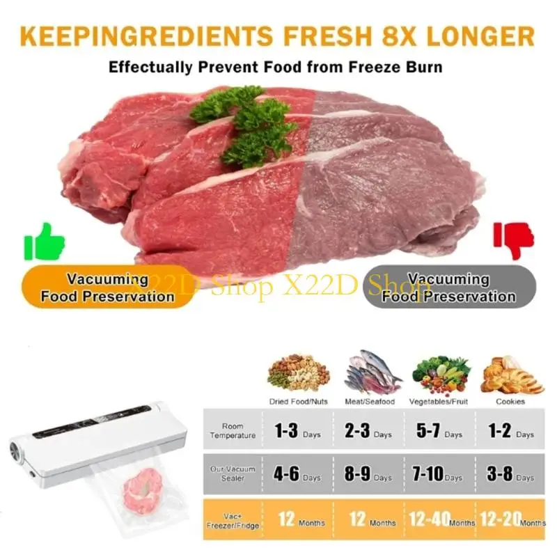 X22D Green Recyclable Vacuum Sealant Sacks Launderable Multiple Times Helping Reduce Polystyrene Waste in Kitchen