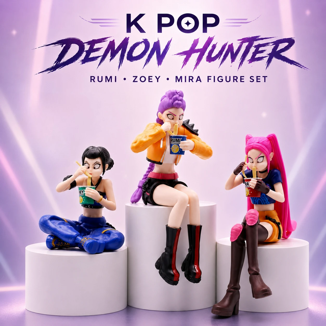 Anime Style Figure Set Cute Cartoon Collectible Figurines Display Model Desktop Decoration Christmas Gift
