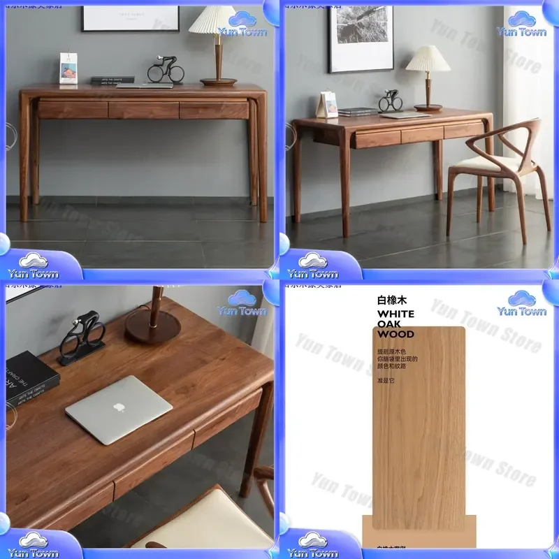 for Nordic all solid wood black walnut desk for modern simple cherry wood writing desk for Japanese log mortise and tenon