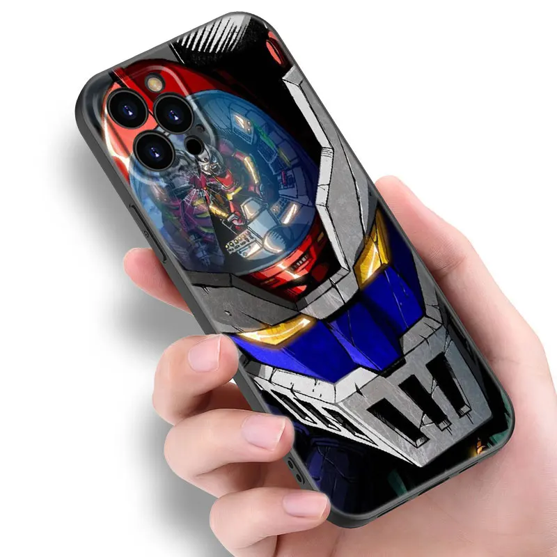 Anime Mazinger Z Phone Case For Apple iPhone 12 13 Mini 11 14 15 Pro Max 7 8 Plus X XR XS SE 2020 2022 Black Silicone Case