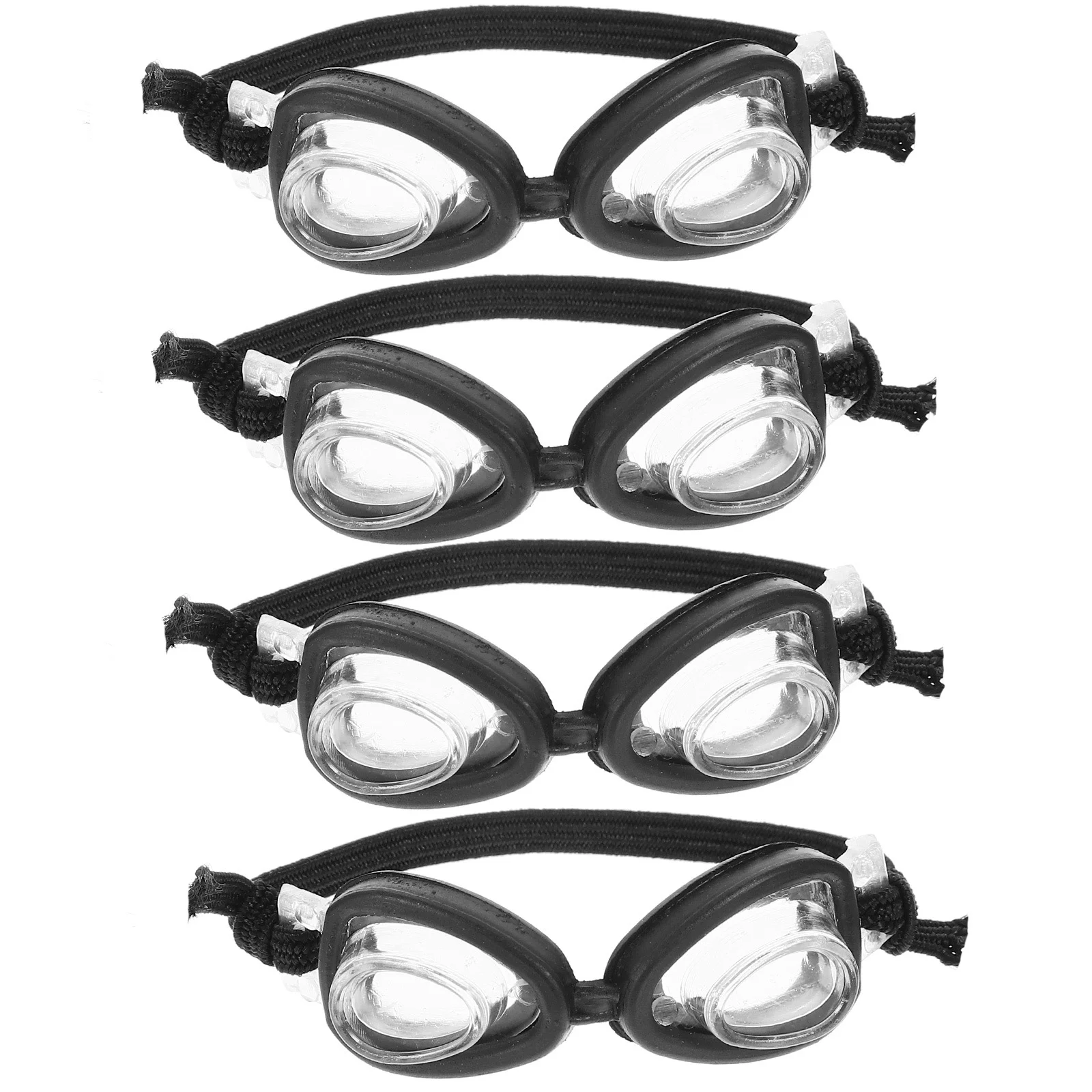 4 Pcs Clothing Mini Swimming Goggles Sun Glasses Dress up Plastic Eyeglasses