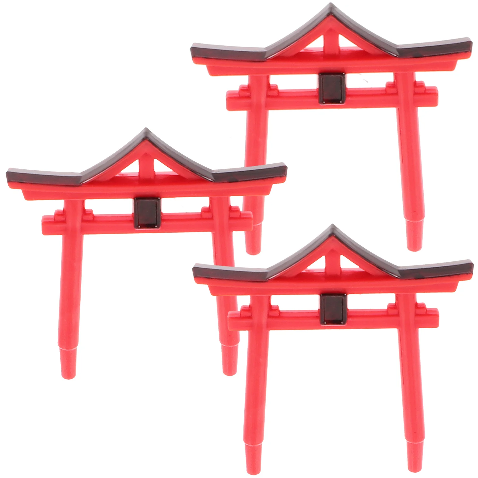 Mini decoración de tanque de peces Torii, estatua artesanal de estilo Zen, Micro paisaje, acuario, 3 piezas