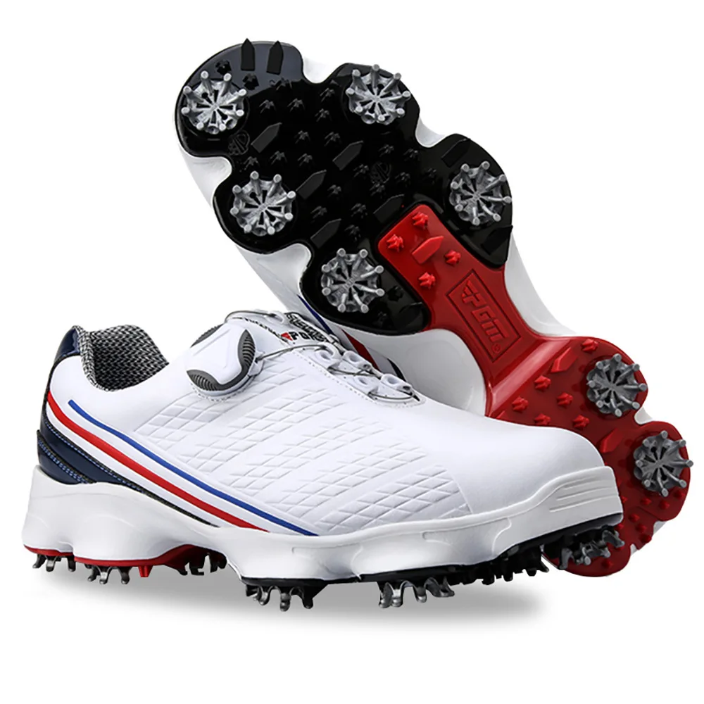 PGM zapatos de golf para hombre, suela ancha, cordones giratorios, impermeables y transpirables