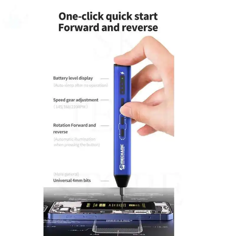 ES240 Electric Screwdriver LED Lighting Handheld Cordless Electric Screwdriver Adjustable Speed Gear Repair Tools