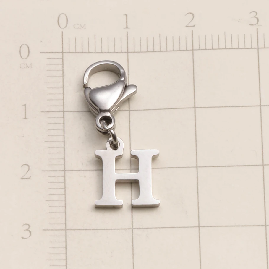 A-Z Alphabet-Schlüsselanhänger mit Karabinerverschluss, Edelstahl-Initialen-Anhänger, Schmuck für DIY-Rucksack, Handtasche, Personalisierte Geschenke – Detail 10
