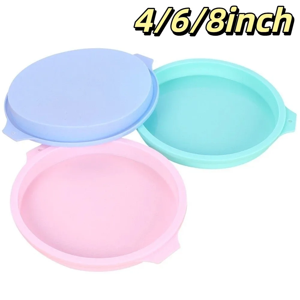 New 4/6/8inch Round Cake Mould Silicone DIY Silicone Cake Pan NonStick Surface Reusable Bakeware Mold Baking Tool