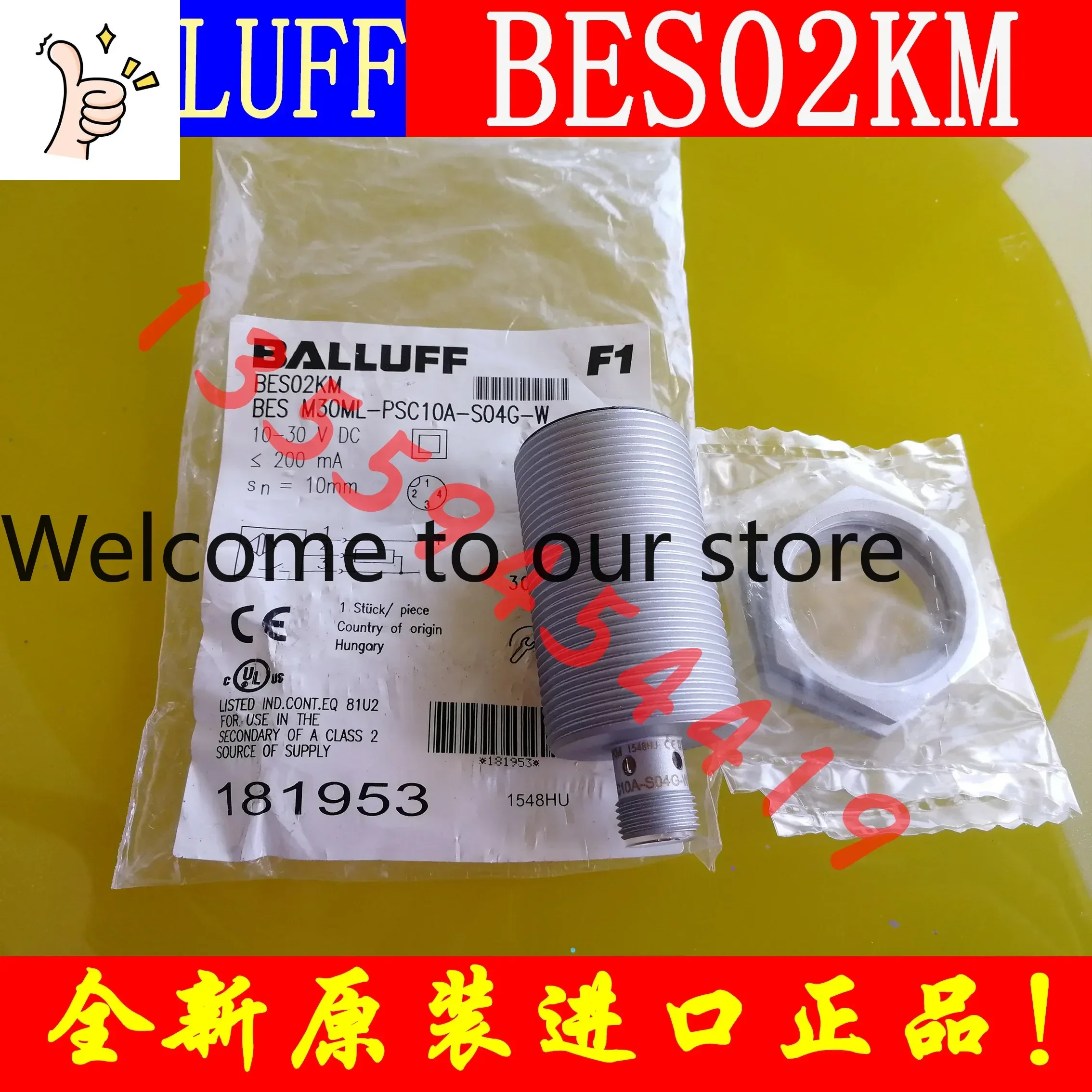 2026.4 BALLUFF Baruf Proximity Sensor BES02KM BES M30ML-PSC10A-S04G-W Genuine