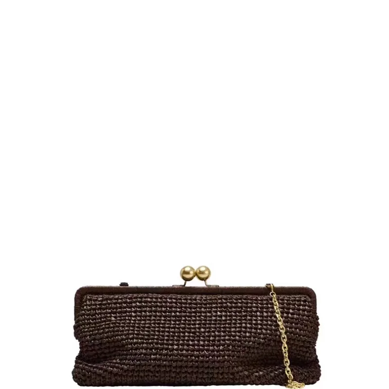 

New hand-woven Lafia shoulder bag, women's Staw crossbody bag, vacation pocket, handbag, summer luxury design bag