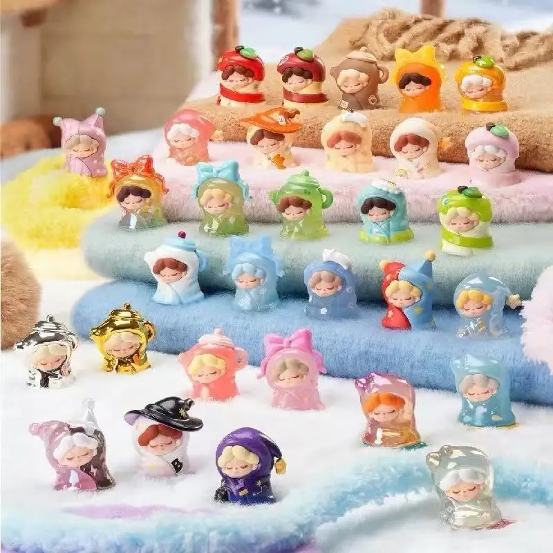 Genuine Wendy My Cozy Bed Series Cute Mini Figures Doll  PVC Cartoon Figurine Miniature Christmas Birthday Gift DIY Home Decor