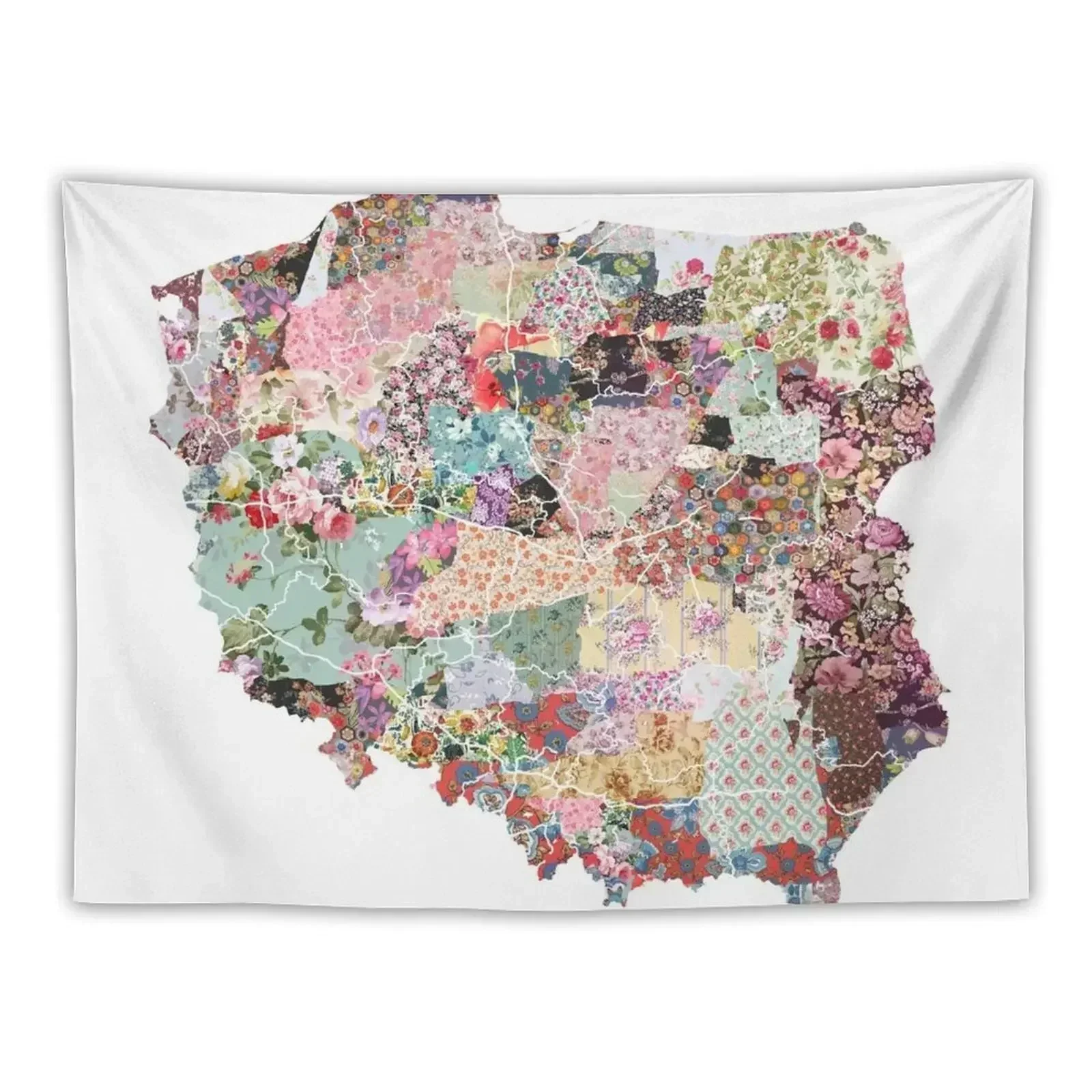 Tapiz de mapa de Polonia, decoración estética para habitación, tapiz de pared