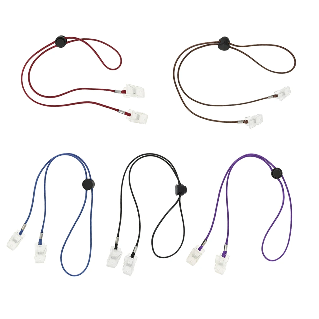 Durable Polyester Napkin Clip Lanyard Flexible Neck Clips for Adults Elderly Reusable Bib Holder Chain for Meal Time