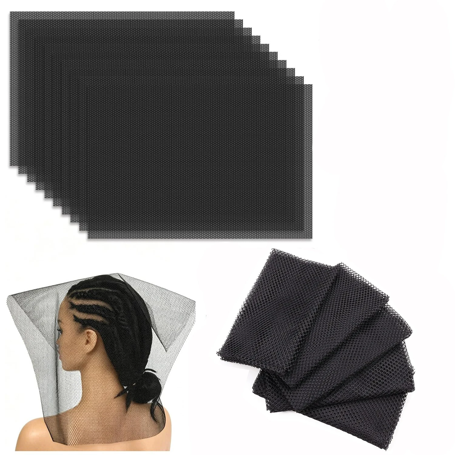 1/3/5Pcs/Lot Black Color Hairnets Women Hair Toupees Stretch Lace Wig Net Hair Weaving Nets For Hair Weft Hair Net Online