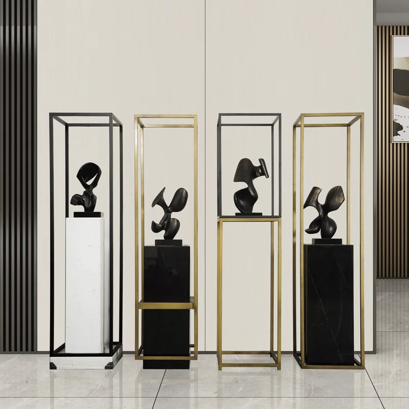 Base de escultura de mármol de piso a techo, adorno de pasarela para edificio de oficinas, centro comercial de hotel, ventana con cabina de luz, tarta de piedra