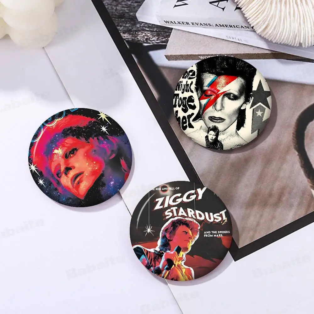 Classic Singer D-David B-Bowie Creative Pins Funny Round Snap-in Brooch Badge Backpack Hat Accessories Jewelry Gifts For Friend - view 4