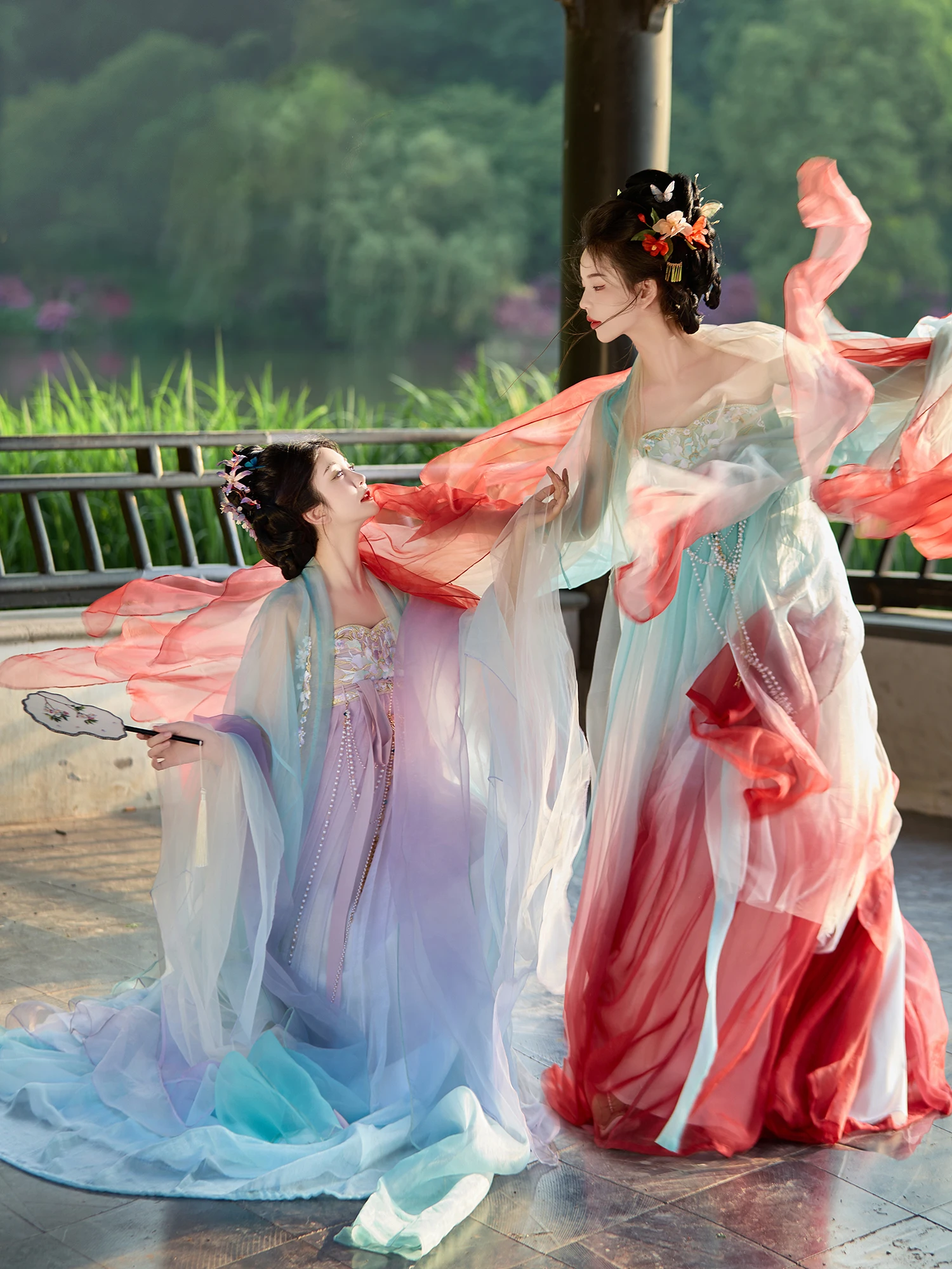 

Original 2024 Hanfu Women's Petal Sve Embroidery Husk Skirt Han Su Summer High Waist A-Line Polyester Fiber Online Exclusive