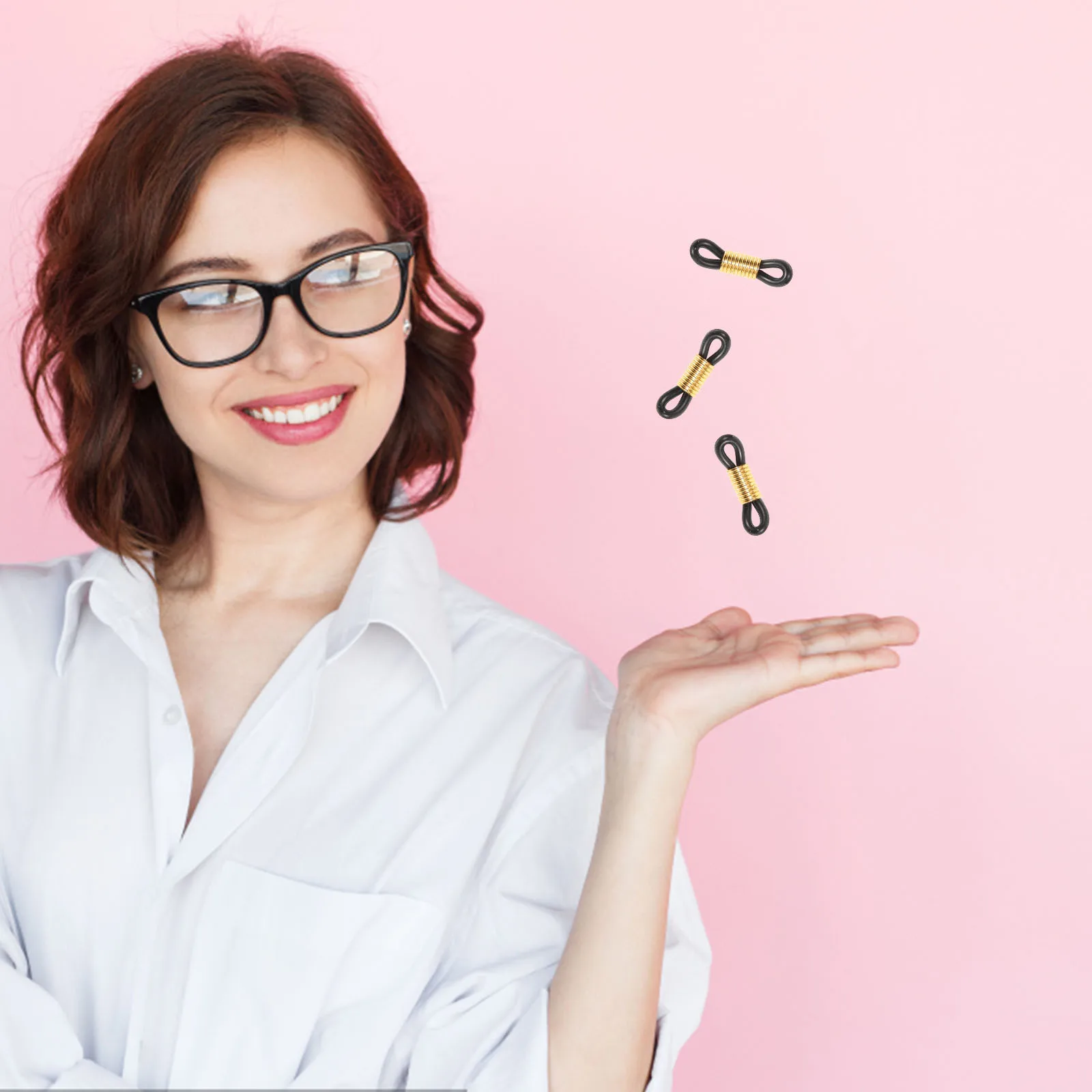 

50Pcs Glasses Chain Connector Anti Loss Ends with Smooth Silicone Tips for Eyeglass Retainer Cord Secure Fit for All Frame Types