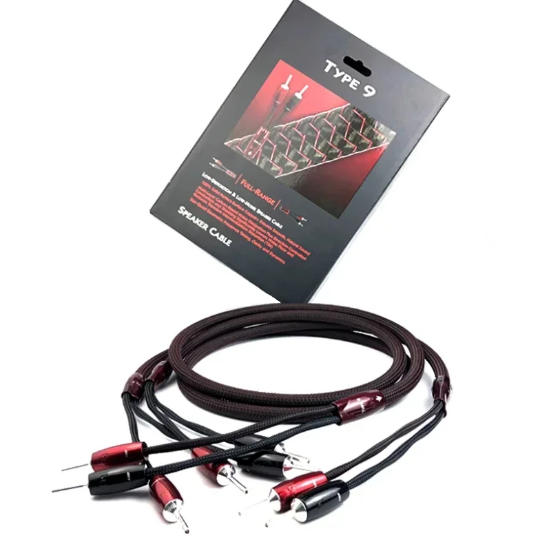 Type 9 Speaker Cable Solid PSC Four-core Spiral HiFi Audio Speaker Cables1000 Series Silver Banana Plug with Packaging Box image 5