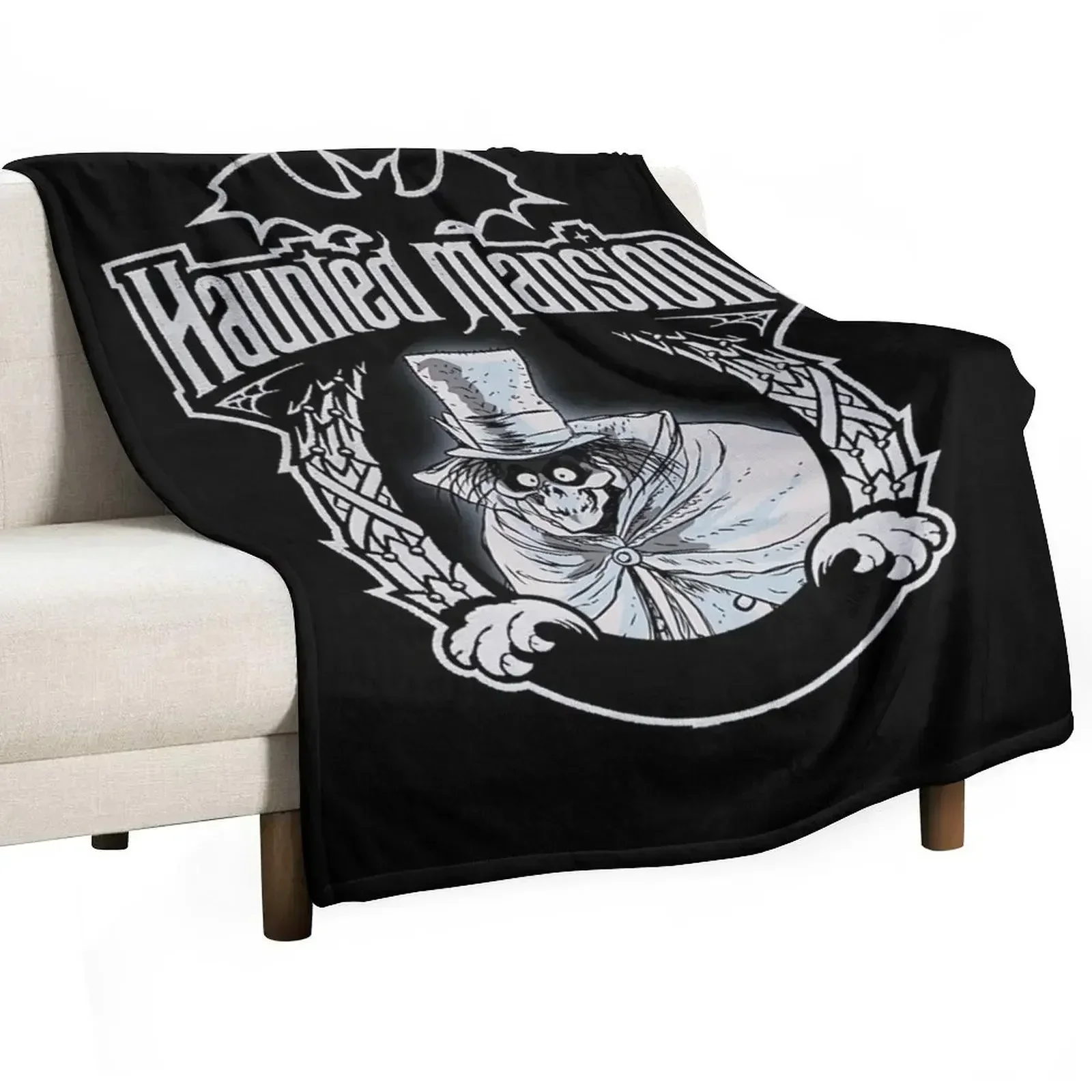 Halloween Haunted Hatbox Mansion Ghost Horrorr Throw Blanket Wrinkle Resistant Lightweight Blanket