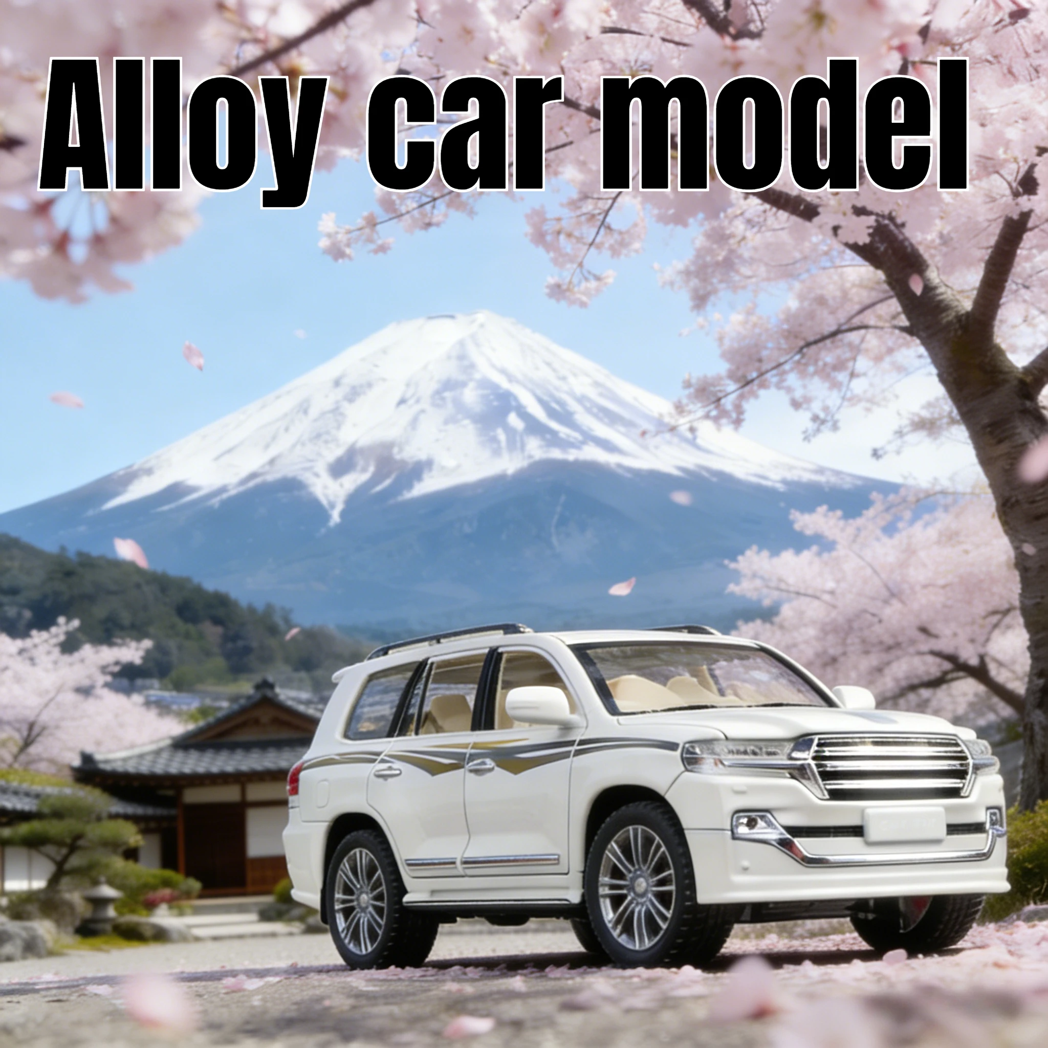 Per porte modello di veicolo fuoristrada in lega Toyota Land Cruiser 1:24 e bagagliaio del cofano motore può essere aperto giocattolo ammortizzatore sterzo