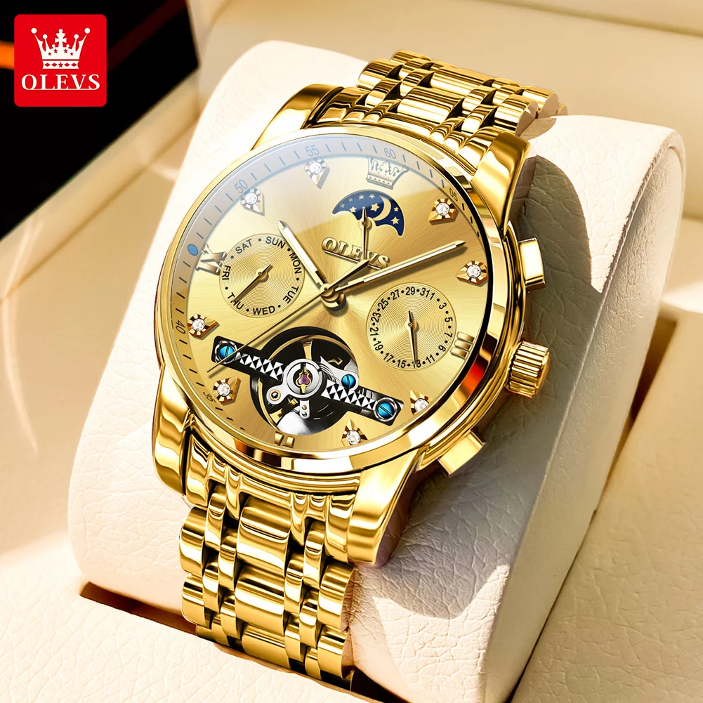 

Бренд OLEVS, светящиеся водонепроницаемые многофункциональные полностью автоматические механические часы для мужчин 6678