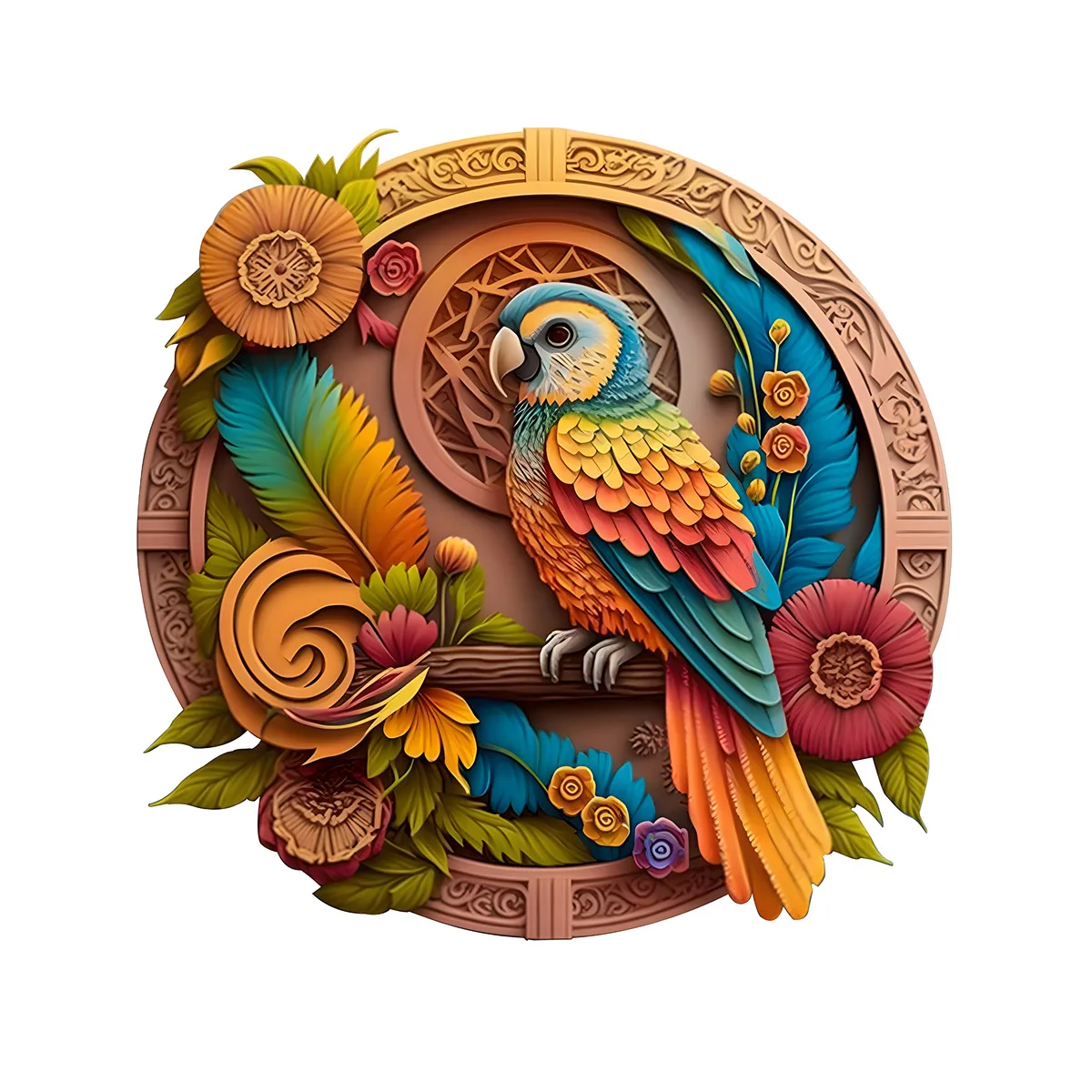 

Circular Bird Pattern Wooden Jigsaw Puzzle - Unique Home Decoration, Ideal Halloween/Christmas Present for Loved Ones