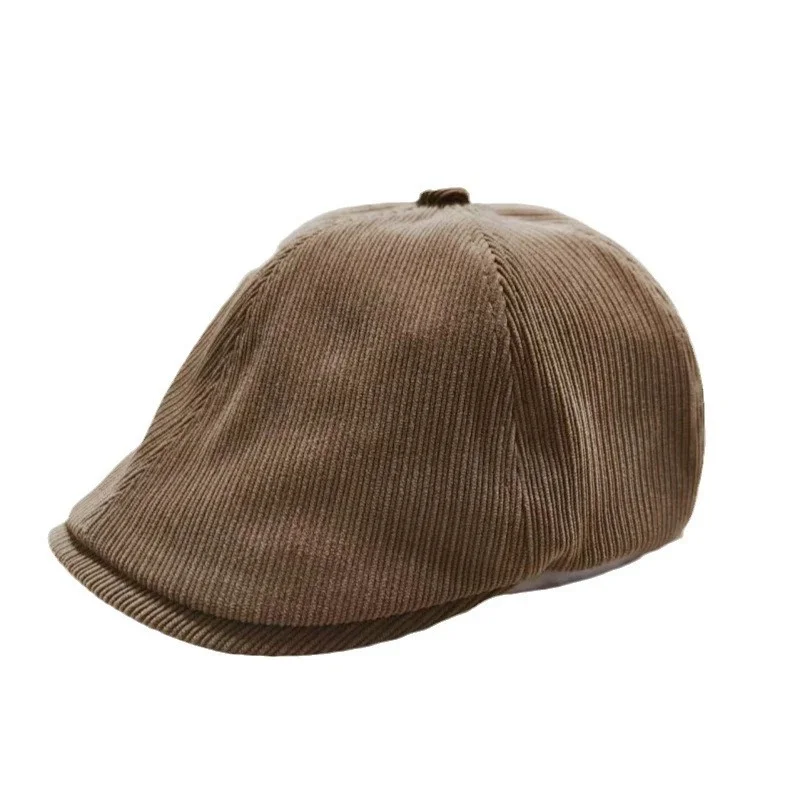 Corduroy Beret Women's Big Head Forward Cap Autumn and Winter Caps Casual Painter Cap Retro Versatile Newsboy Cap