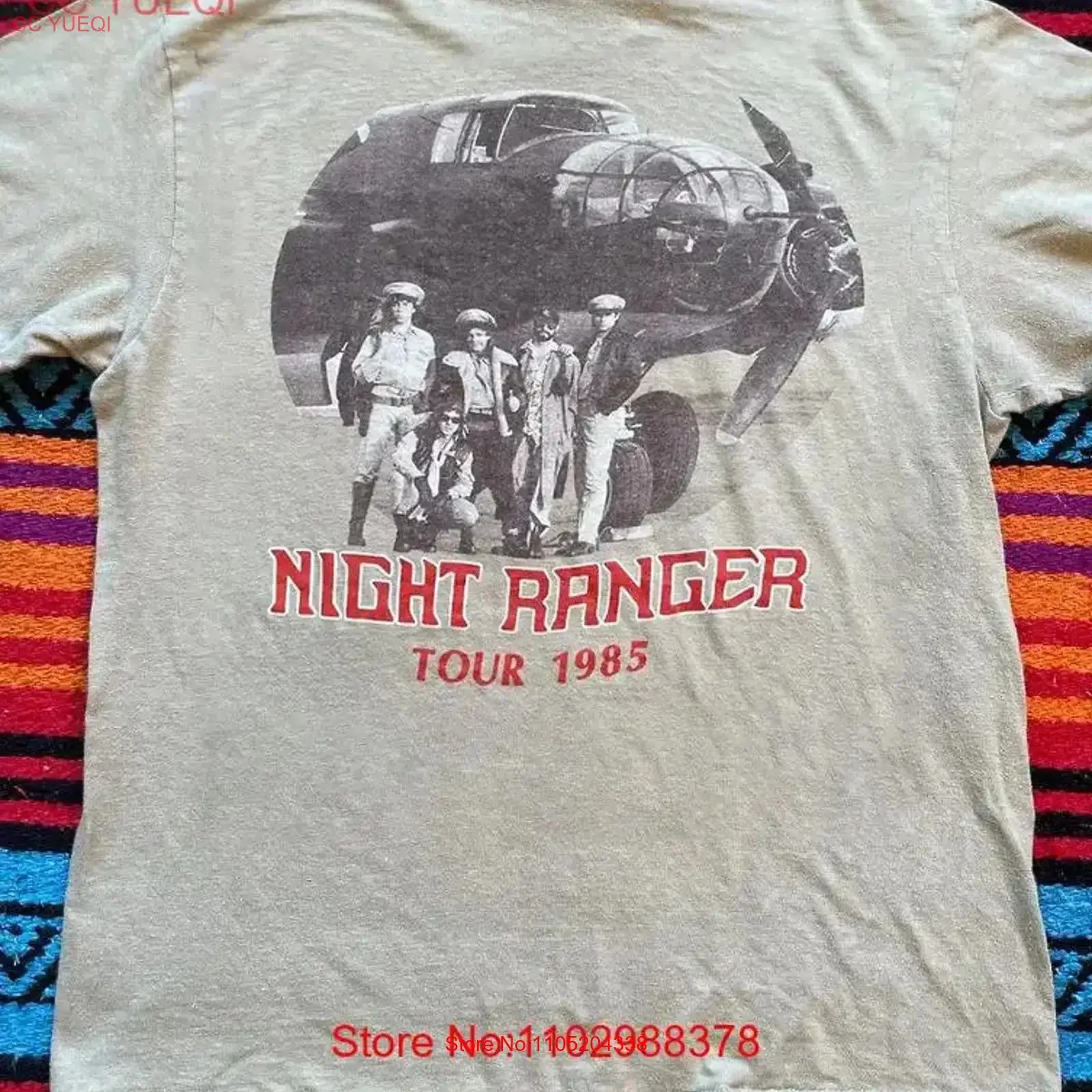 Night Ranger Band Vtg Tour Sand Color T Shirt S To 4XL vintage Washed Stretched designer clothes Slightly Unisex Versatile