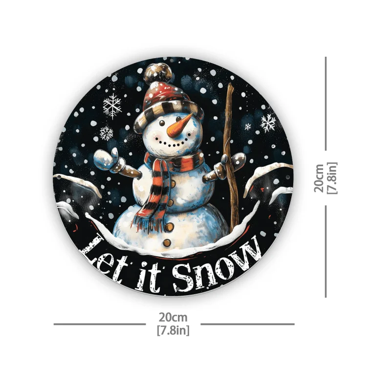 2D Snowman Metal Wall Art Sign , Rustic Iron Home, Bar, Club Decor, 