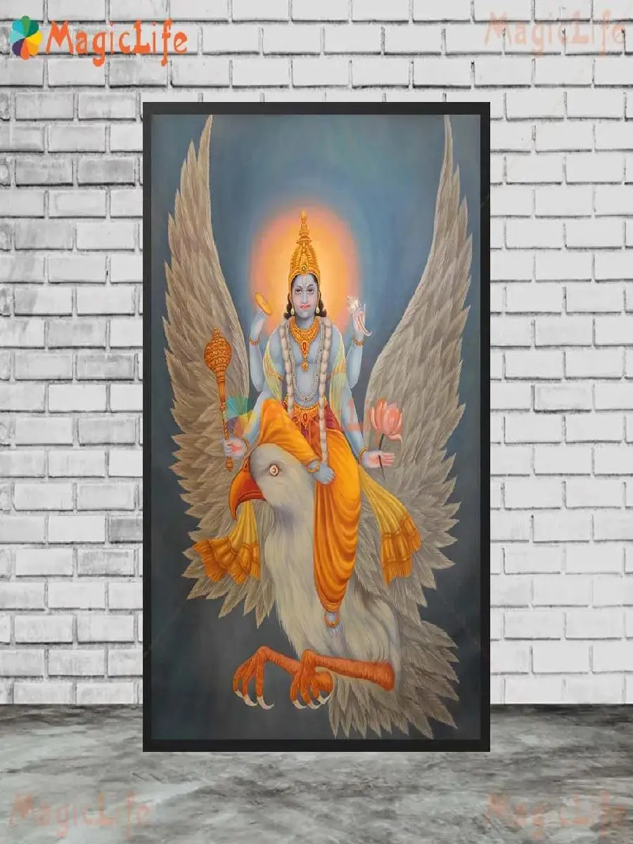 Vishnu Avatar Vamana  Lord Krishna Canvas Wall Art for Living Room Hindu Deity Unframed Poster