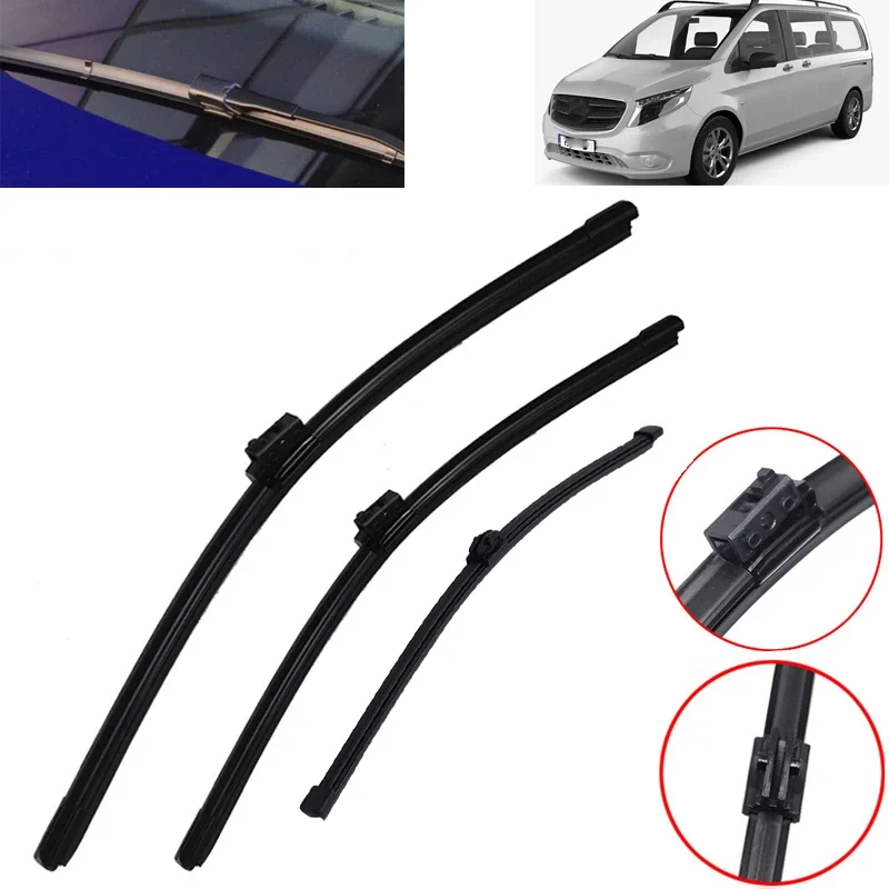 

Front and Rear Windshield Wiper Blade Set For Mercedes Benz Vito Viano V Class W447 2014-2023 Windscreen Window Back Brushes