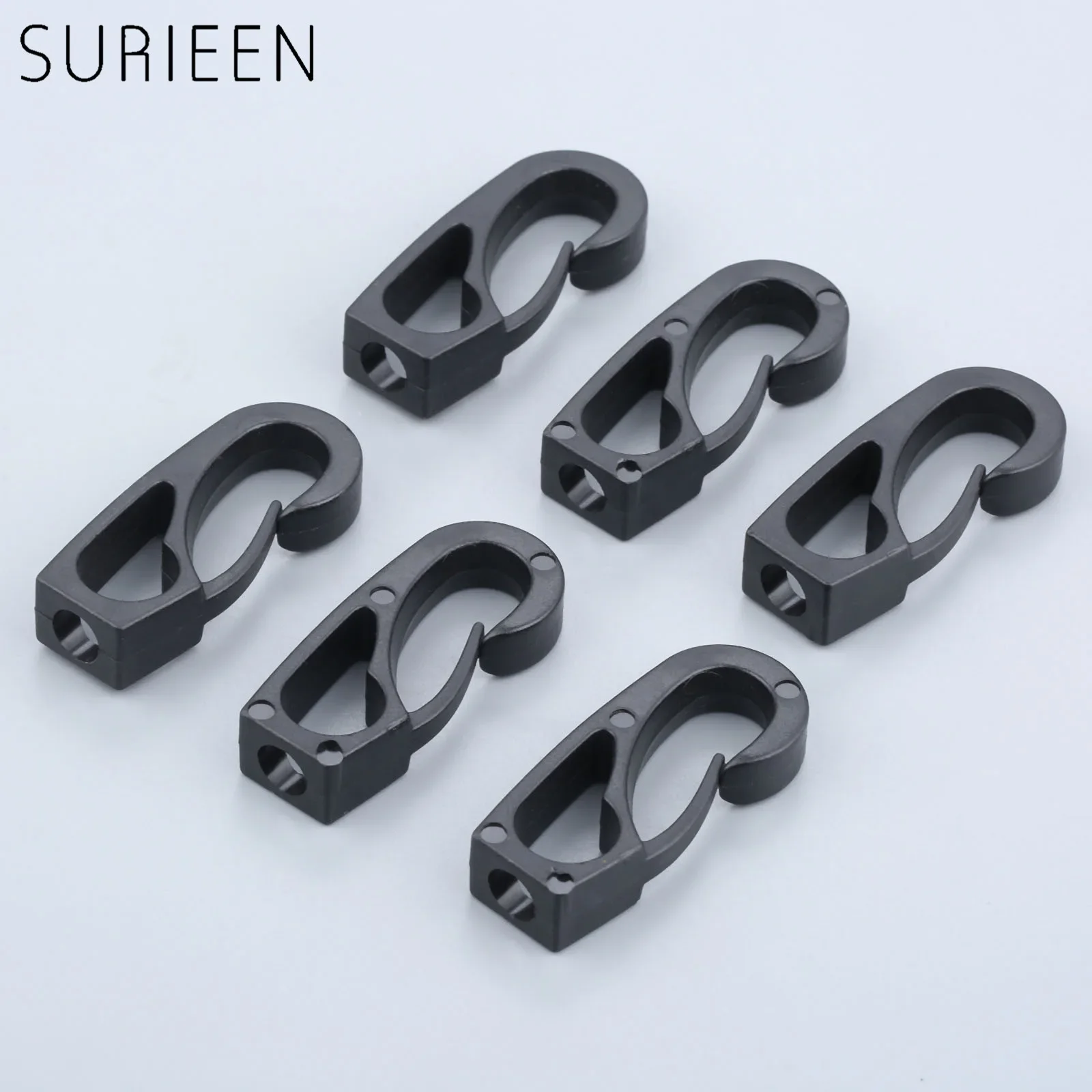 6Pcs Kayak Canoe Boat Dinghy 6mm Bungee Elastic Rope Shock Cord Terminal End Hook Snap Clips Nylon Buckles Kayaking Accessories