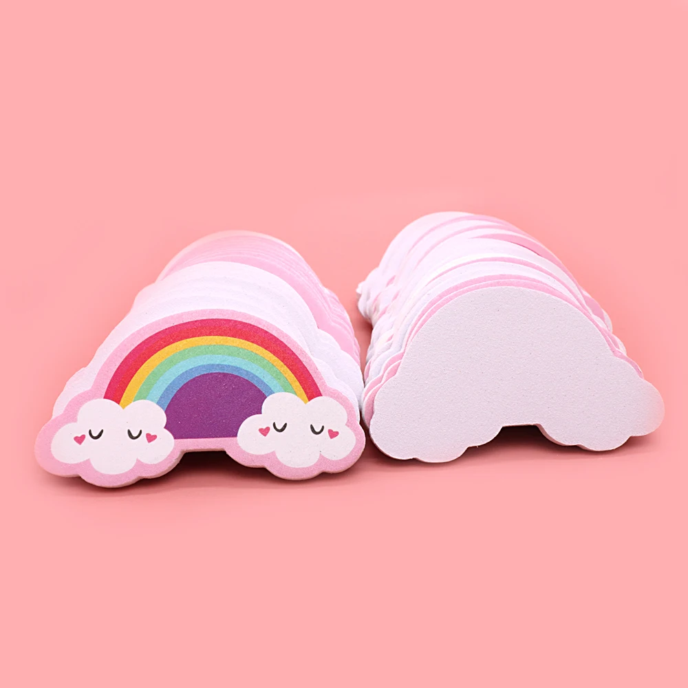 

10/20 Pcs/Lot Carton Rainbow Clouds Nail File Product Lovely Printing Style Polish Nails Tool For Professional/Personal/Children