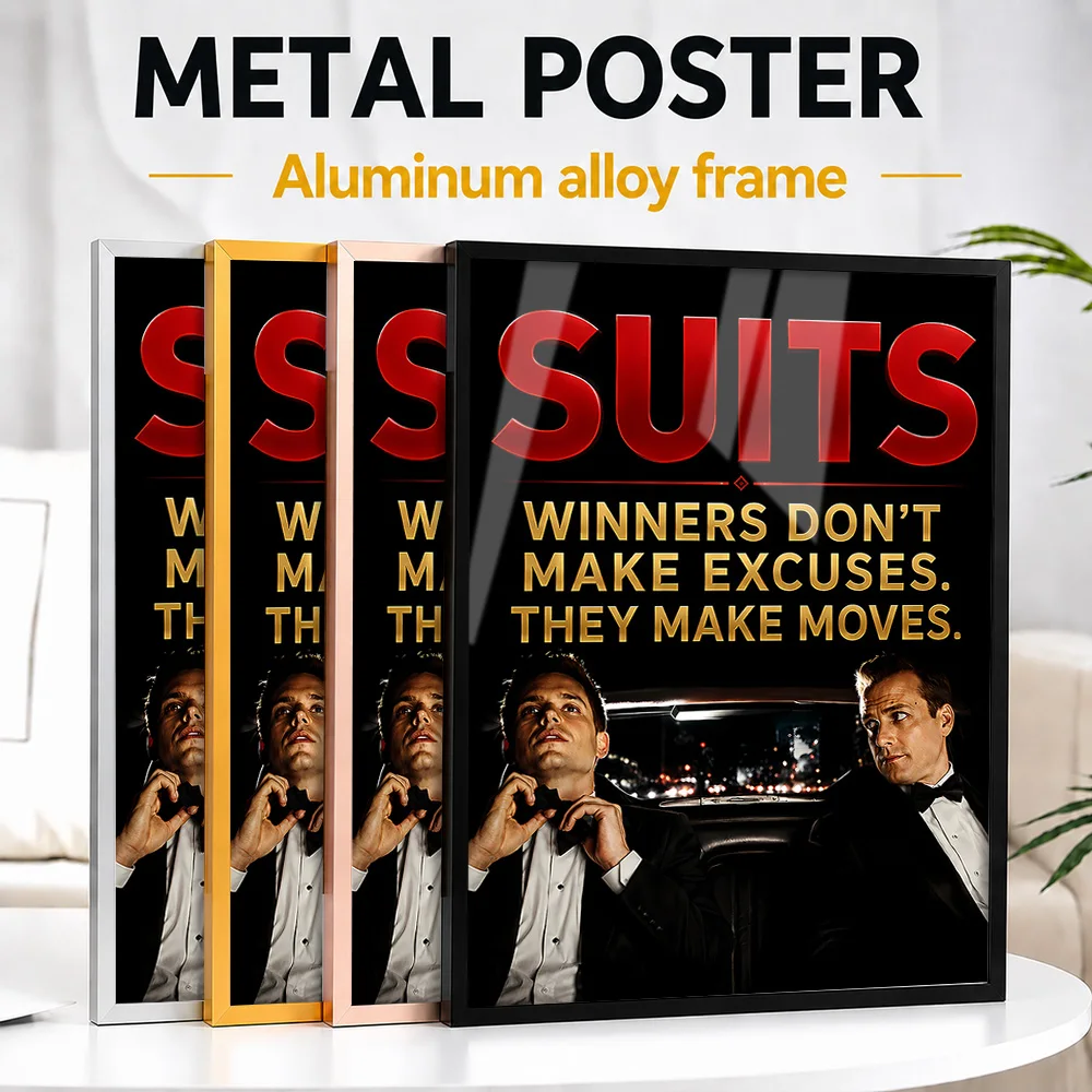 Suits TV Show Framed Metal Poster Personalized Photo Prestige Drama Style Wall Art For Home Theater Thoughtful Birthday Gift
